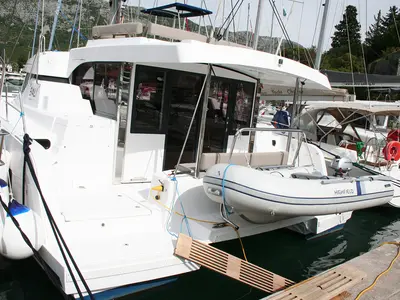 Family 257, a Bali Catspace catamaran at Dubrovnik, Croatia