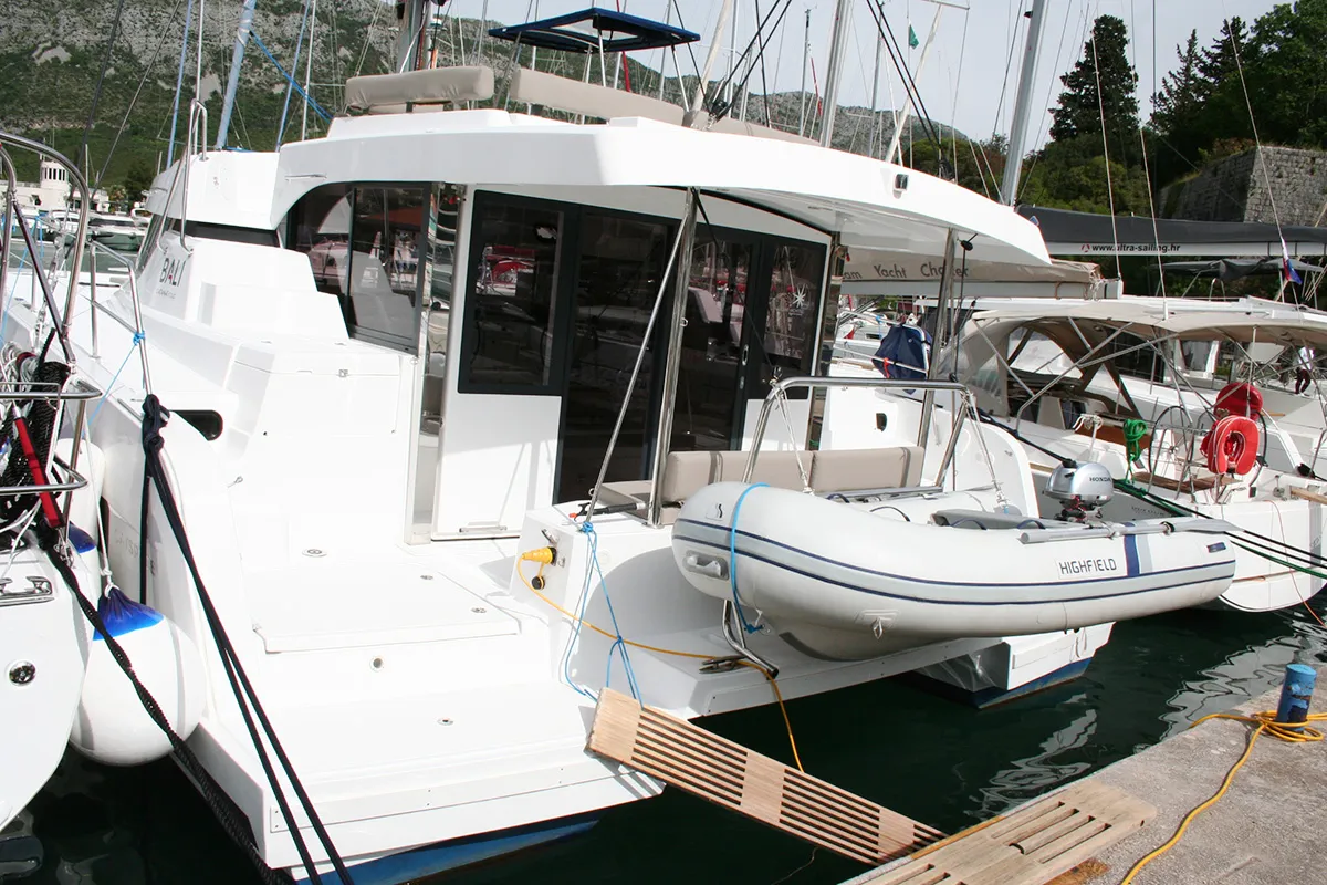 Family 257, a Bali Catspace catamaran at Dubrovnik, Croatia