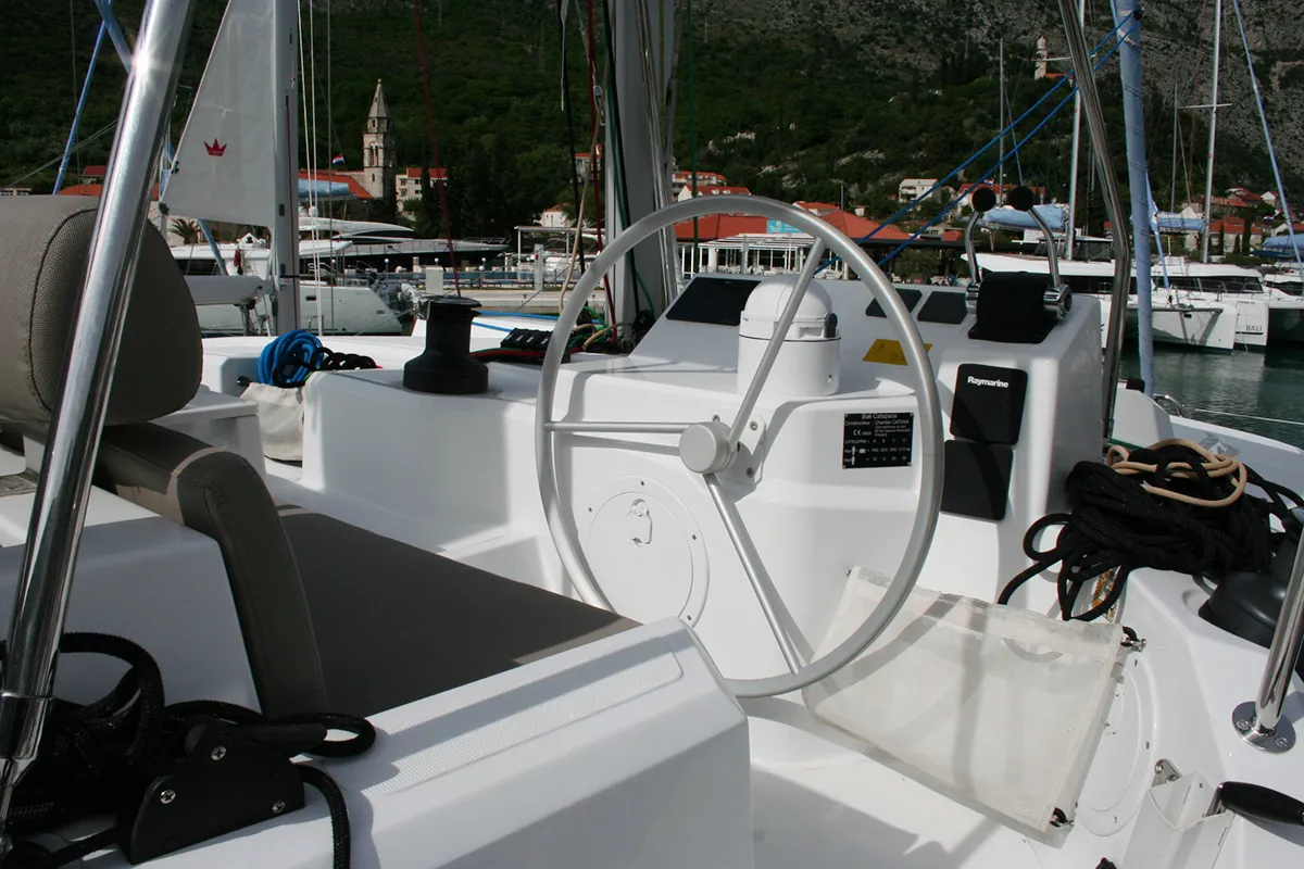 Family 257, a Bali Catspace catamaran at Dubrovnik, Croatia