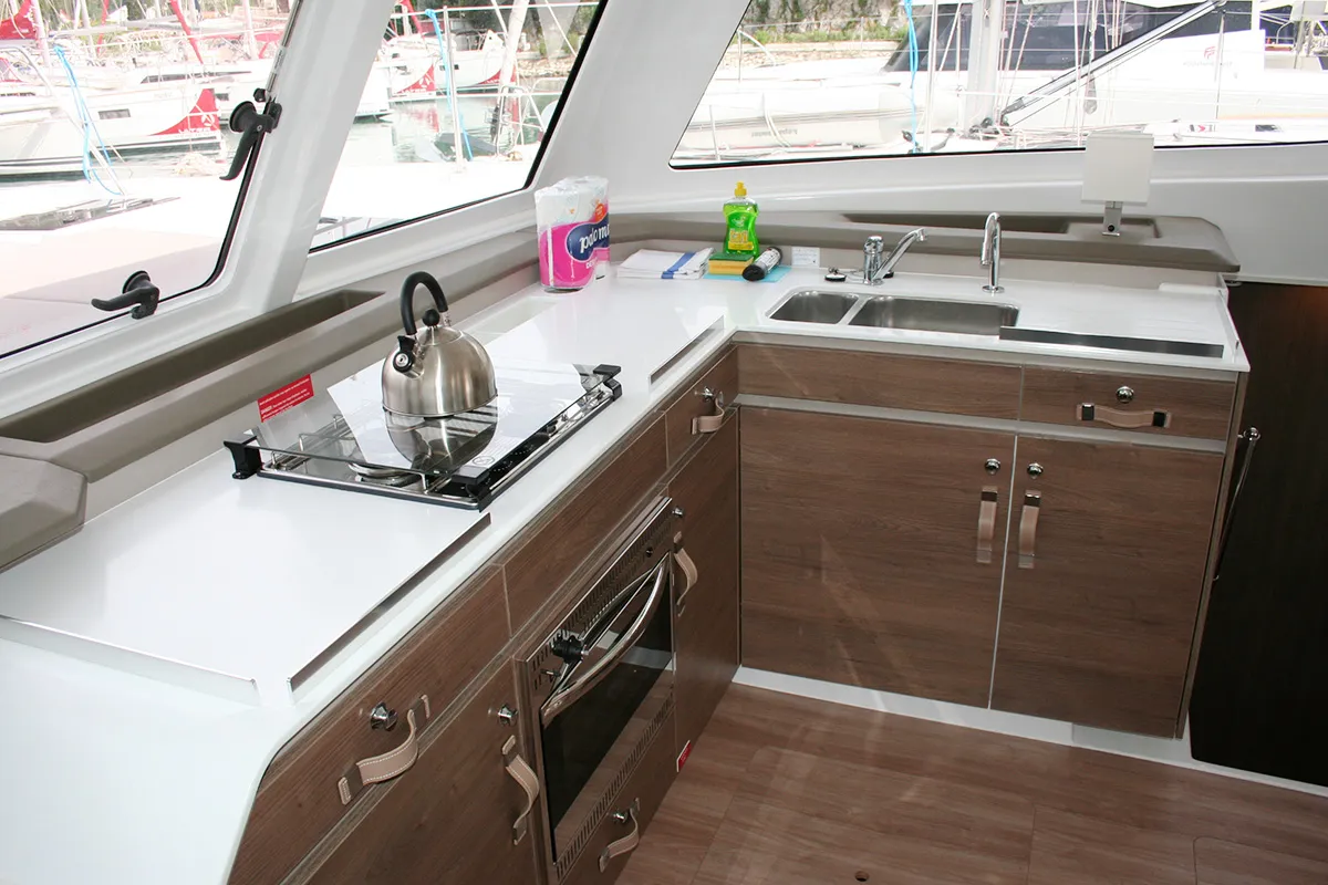 Family 257, a Bali Catspace catamaran at Dubrovnik, Croatia