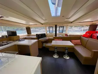 Livia Augusta, a Fountaine Pajot Astréa 42 catamaran at Primošten, Croatia