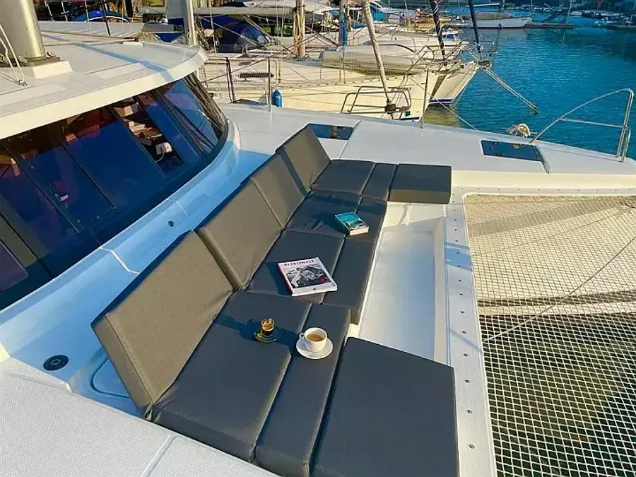 Livia Augusta, a Fountaine Pajot Astréa 42 catamaran at Primošten, Croatia