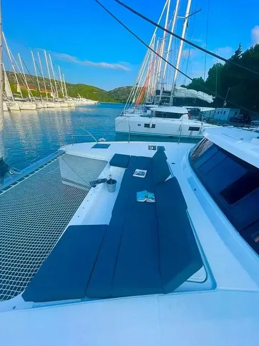 Livia Augusta, a Fountaine Pajot Astréa 42 catamaran at Primošten, Croatia