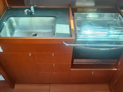 Galley of Paulina, a Beneteau Oceanis 41.1 sailboat at Procida, Italy