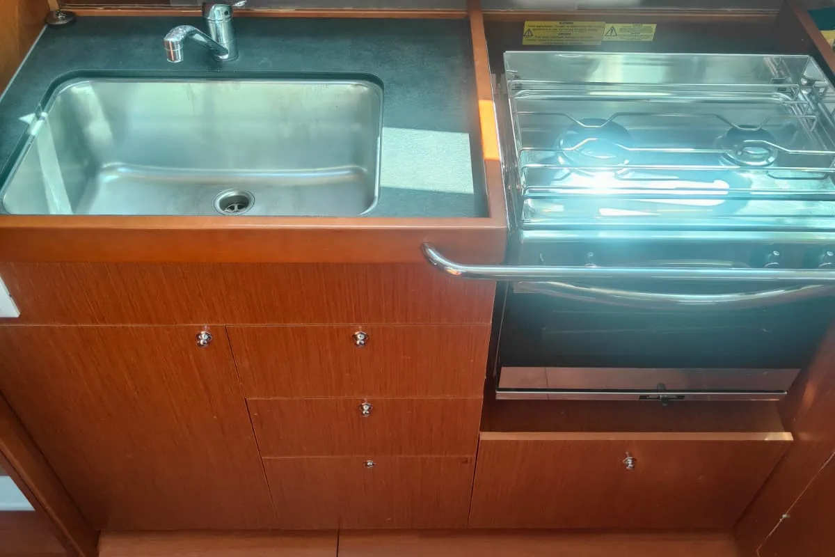 Galley of Paulina, a Beneteau Oceanis 41.1 sailboat at Procida, Italy