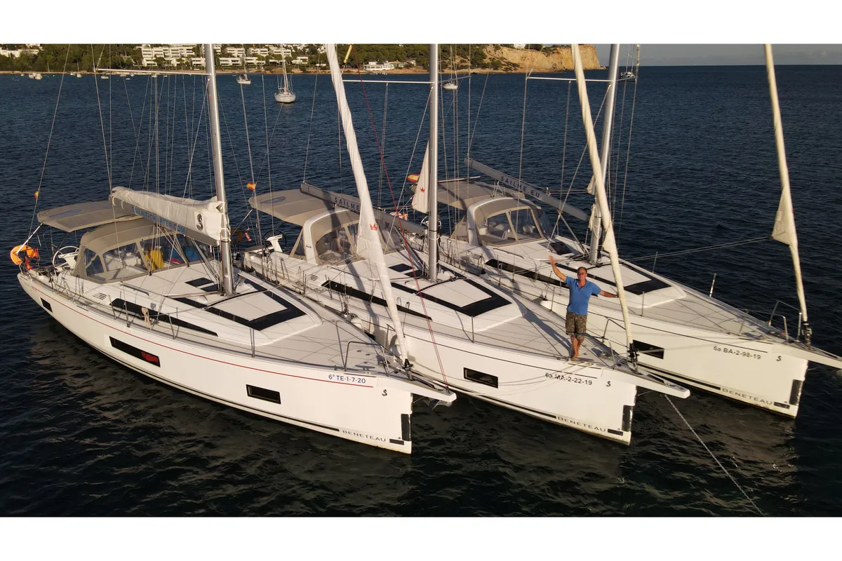 Exterior view of Dream Team, a Beneteau Oceanis 46.1 sailboat at Ibiza, Spain