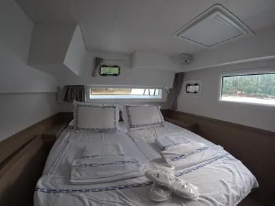 Cabin on Rena, a Lagoon 42 catamaran at Marmaris, Turkey