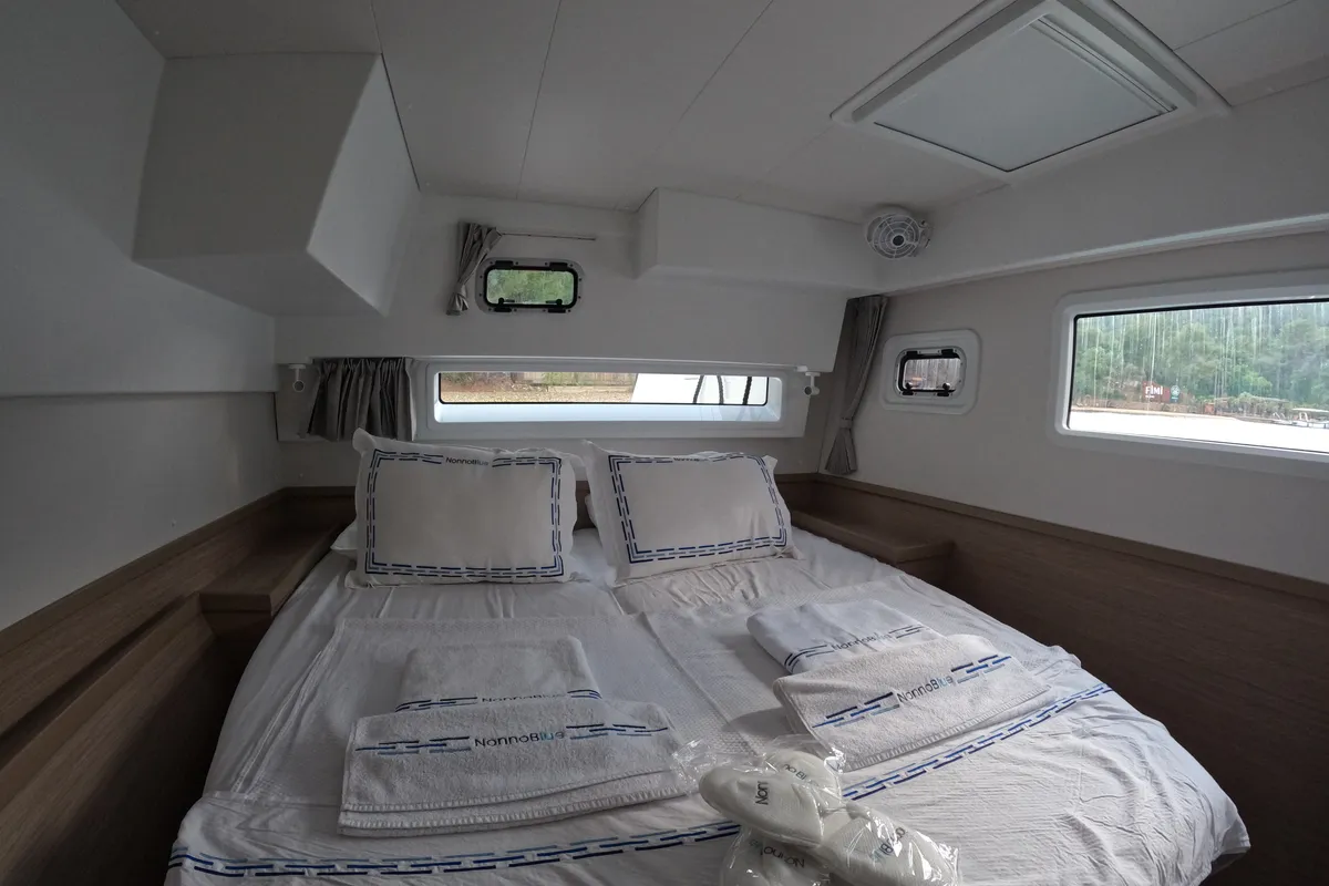 Cabin on Rena, a Lagoon 42 catamaran at Marmaris, Turkey