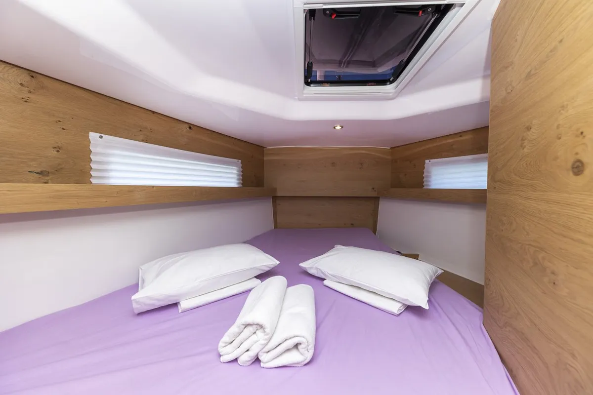 Cabin on Vekenega, a Elan Impression 45 sailboat at Zadar, Croatia