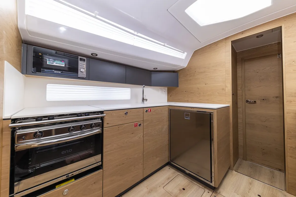 Galley of Vekenega, a Elan Impression 45 sailboat at Zadar, Croatia