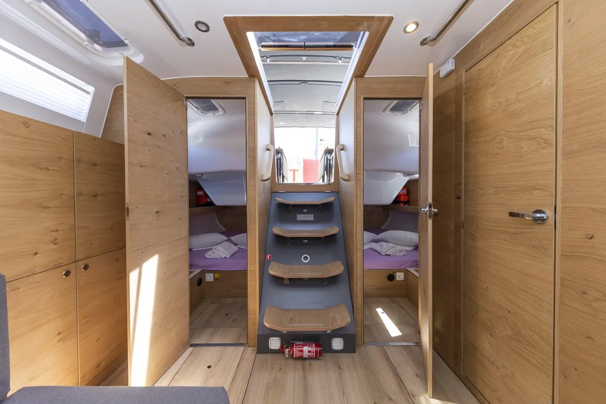 Cabin on Vekenega, a Elan Impression 45 sailboat at Zadar, Croatia