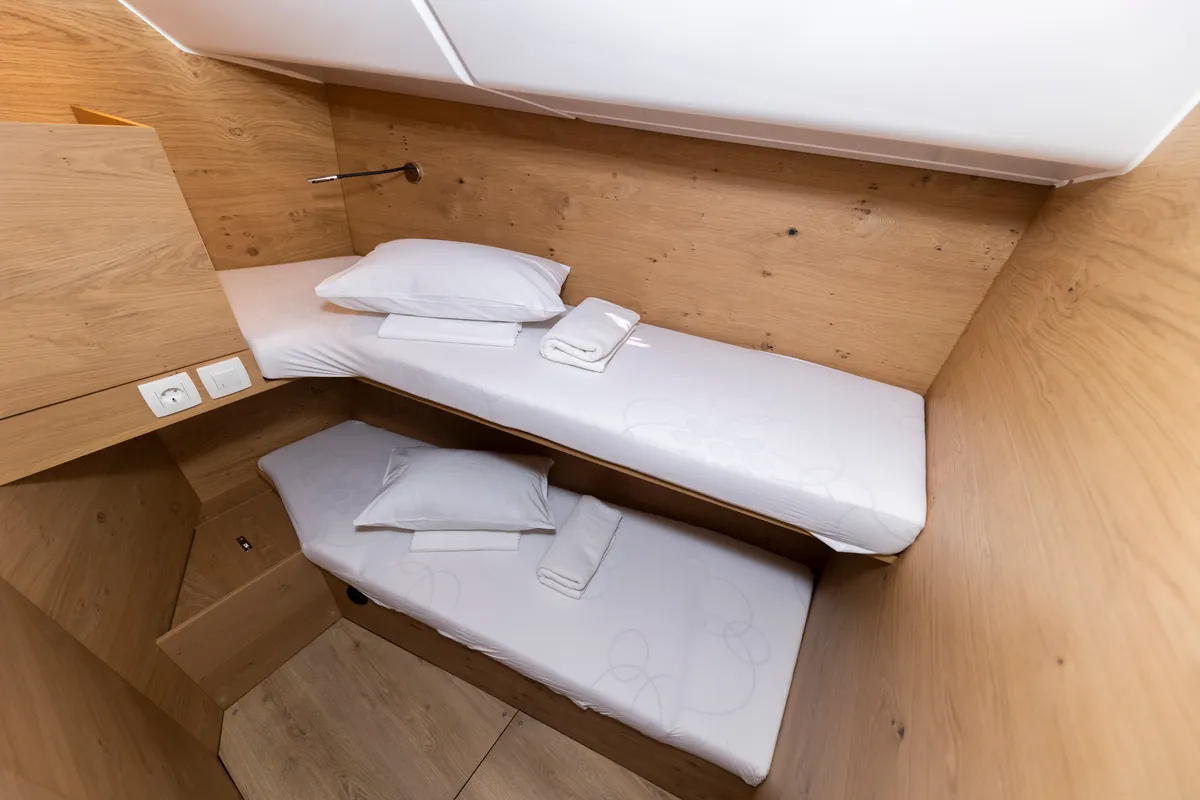 Cabin on Vekenega, a Elan Impression 45 sailboat at Zadar, Croatia