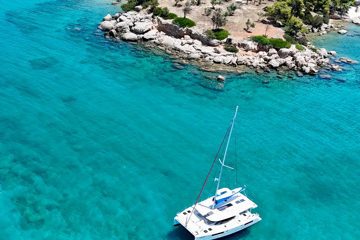 Cat AnnA, a Leopard 45 catamaran at Paralio Astros, Greece