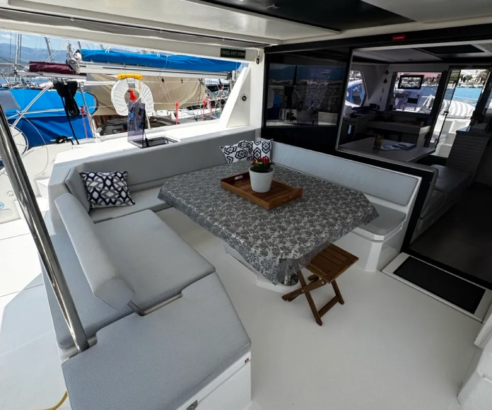 Cat AnnA, a Leopard 45 catamaran at Paralio Astros, Greece
