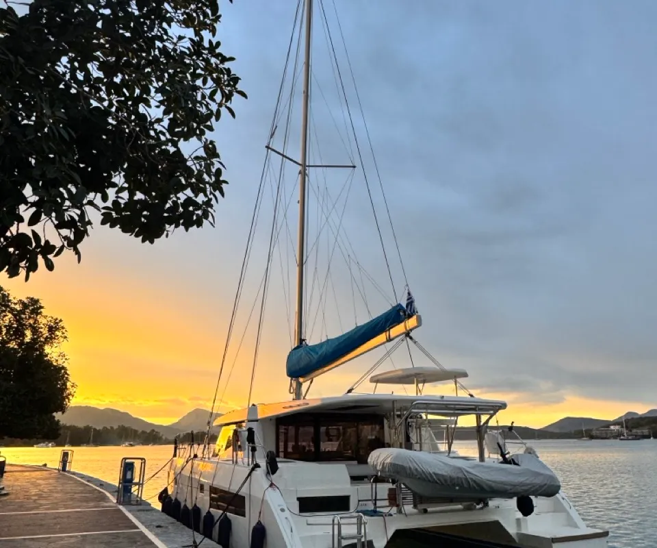 Cat AnnA, a Leopard 45 catamaran at Paralio Astros, Greece