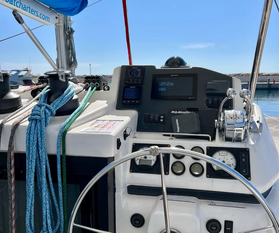 Cat AnnA, a Leopard 45 catamaran at Paralio Astros, Greece
