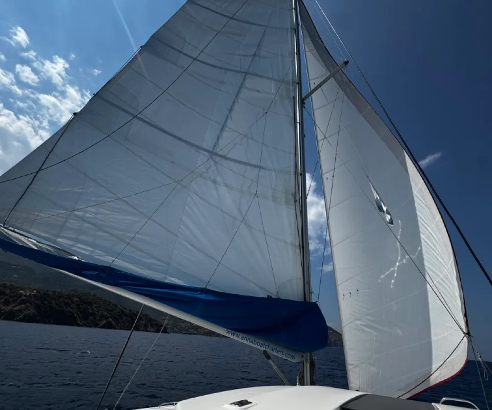 Cat AnnA, a Leopard 45 catamaran at Paralio Astros, Greece