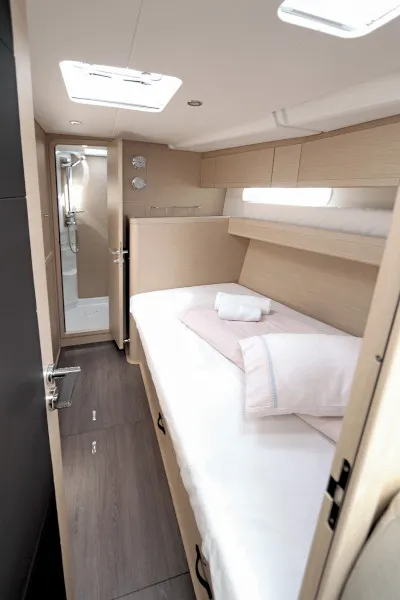 Cabin on Atlas, a Jeanneau 58 sailboat at Lavreotiki Municipal Unit, Greece