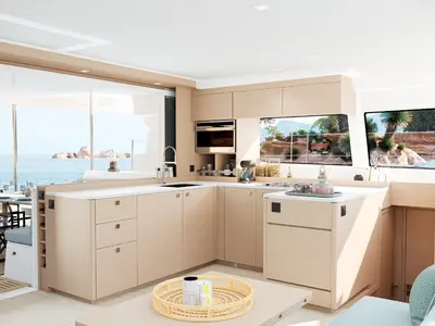 Galley of Manaia, a Lagoon 47 catamaran at Seget Donji, Croatia
