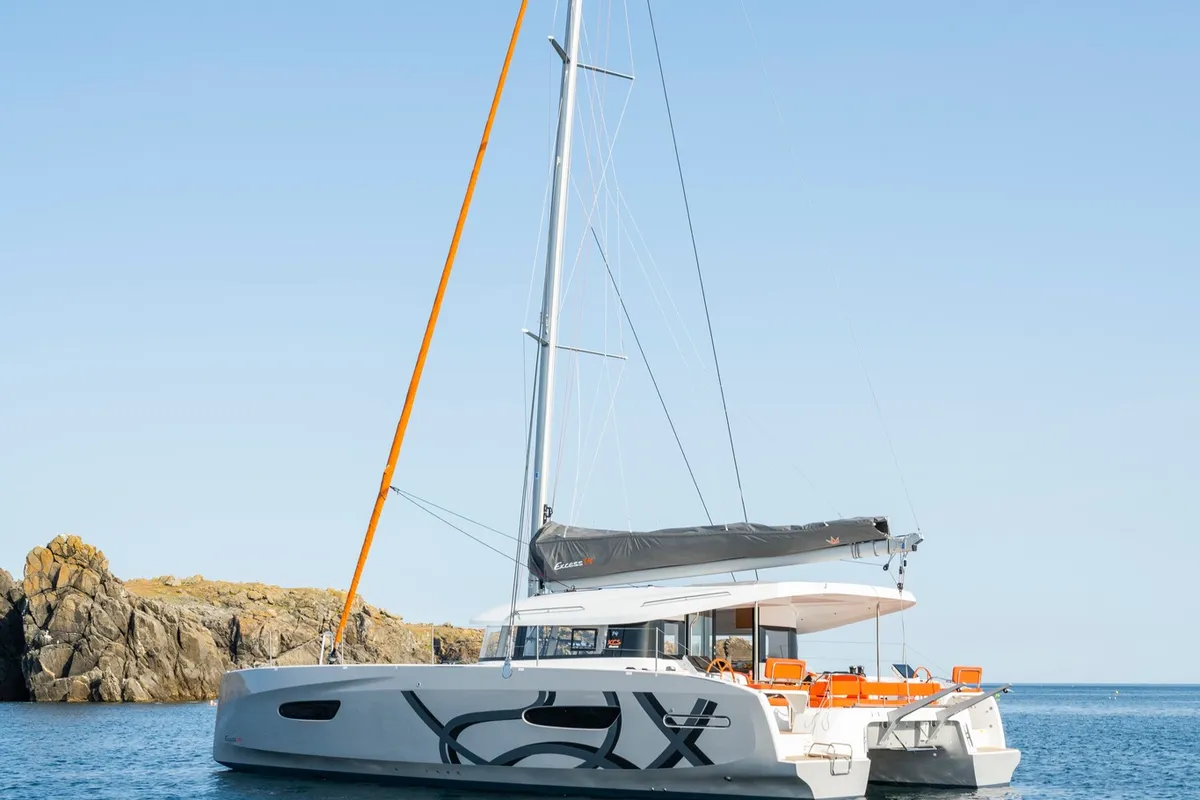 Exterior view of TWISTER, a Excess 14 catamaran at Municipal Unit of Lefkada, Greece