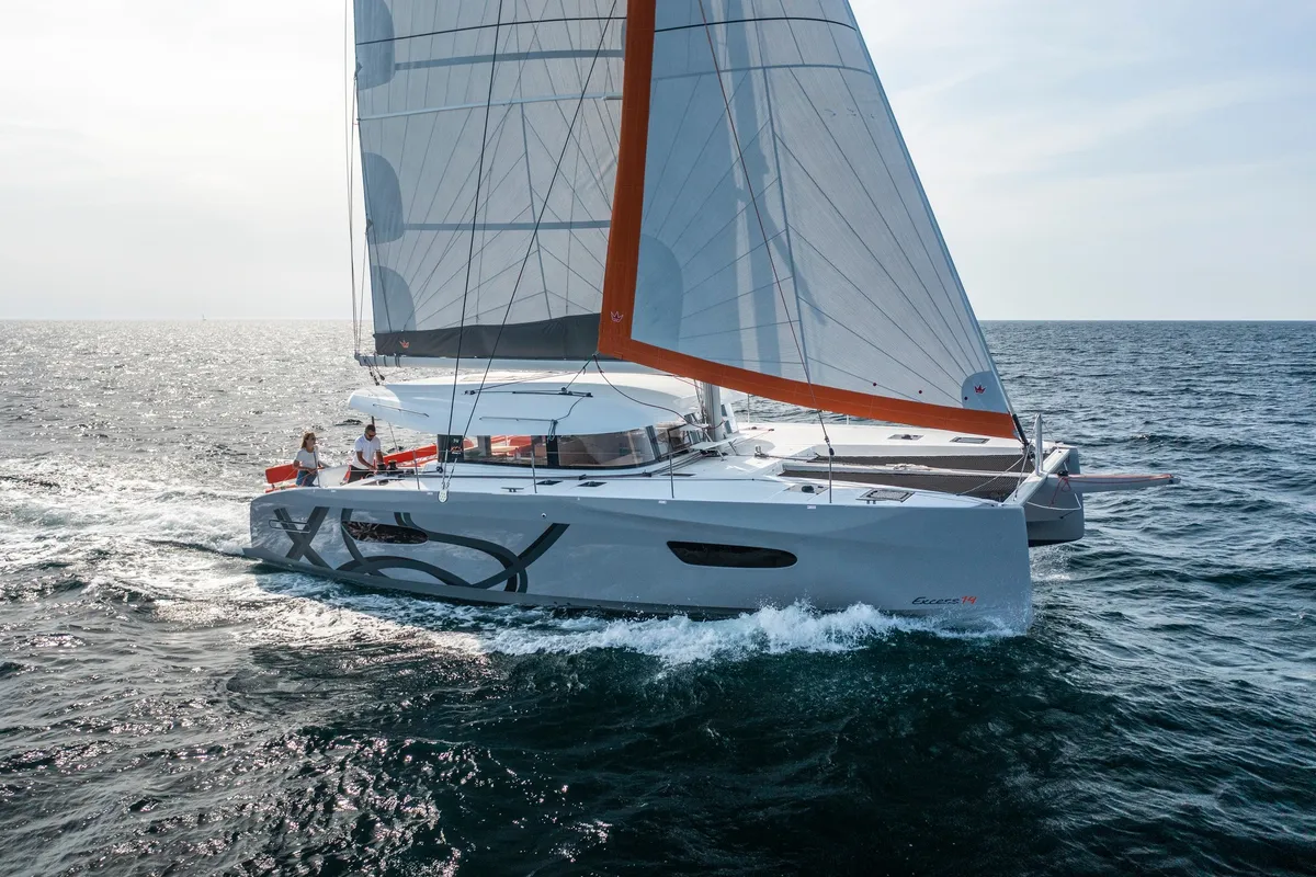 Exterior view of TWISTER, a Excess 14 catamaran at Municipal Unit of Lefkada, Greece