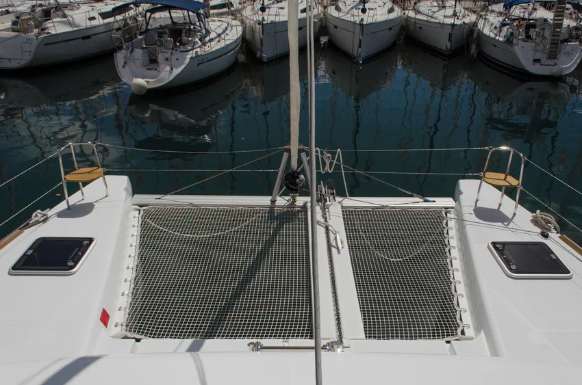Deck of Venus , a Lagoon 40 catamaran at Athens, Greece
