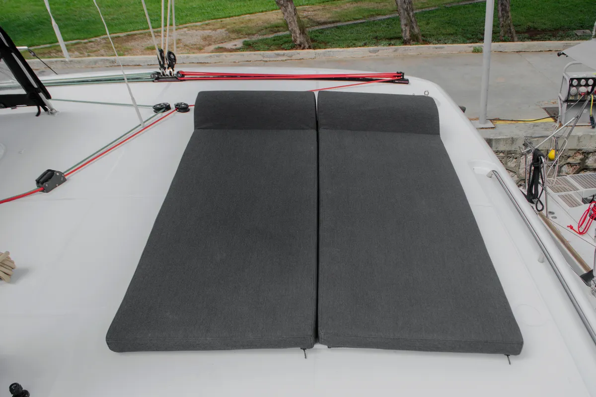 Deck of Venus , a Lagoon 40 catamaran at Athens, Greece