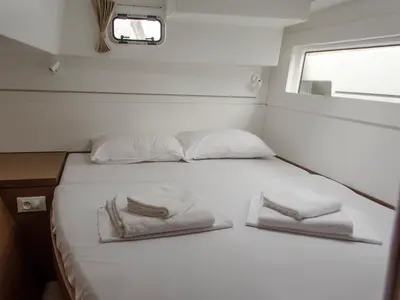 Cabin on Venus , a Lagoon 40 catamaran at Athens, Greece