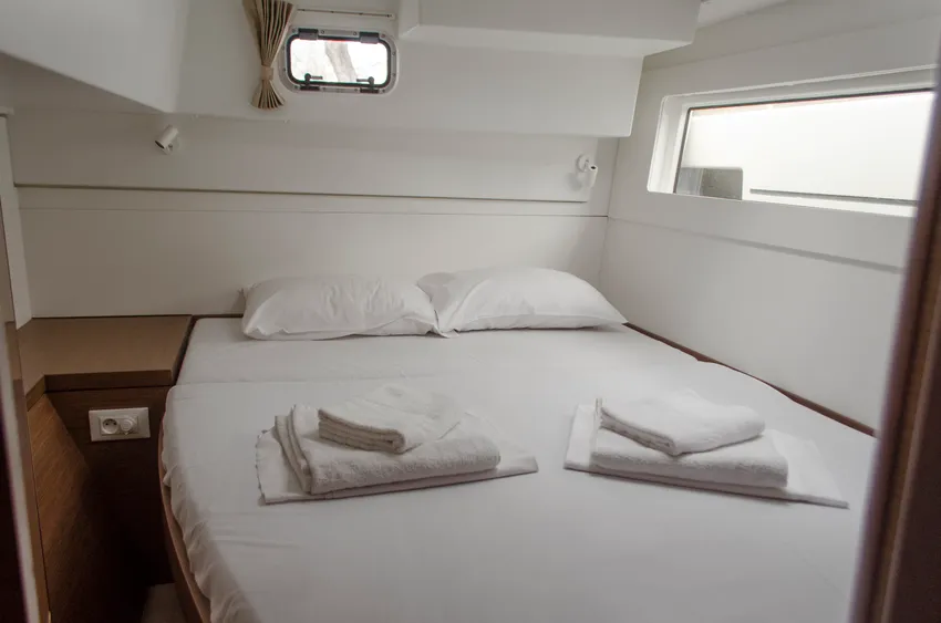 Cabin on Venus , a Lagoon 40 catamaran at Athens, Greece