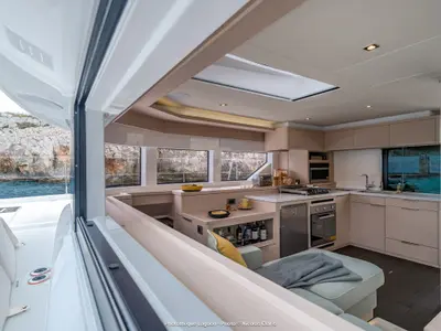 Galley of SAILUXE - Magnifico, a Lagoon 55 catamaran at Olbia, Italy
