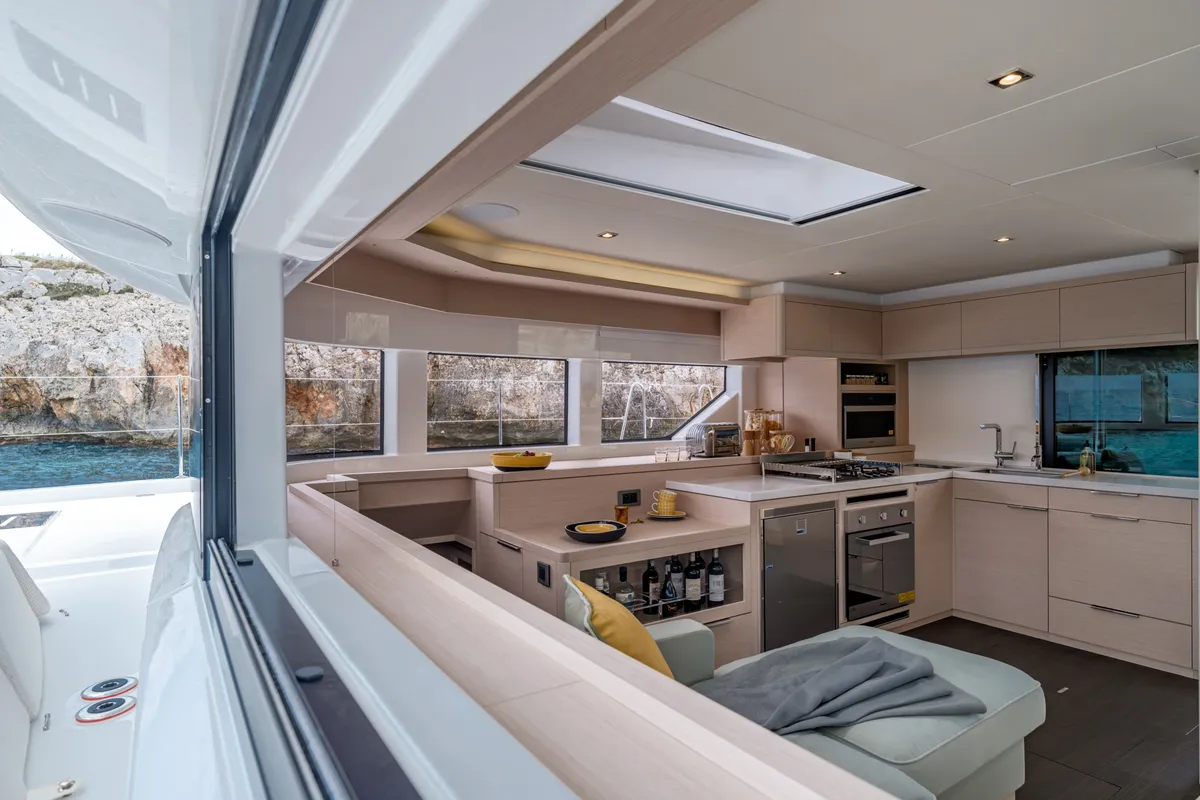 Galley of SAILUXE - Magnifico, a Lagoon 55 catamaran at Olbia, Italy