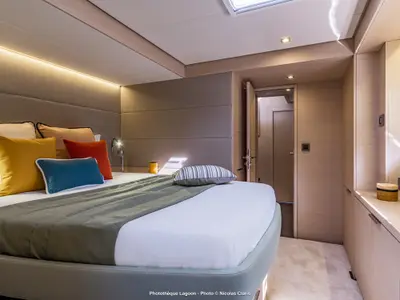 Cabin on SAILUXE - Magnifico, a Lagoon 55 catamaran at Olbia, Italy