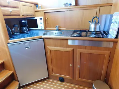 Galley of Nienke, a Veha Euroclassic 37 motorboat at IJsselstein, Netherlands