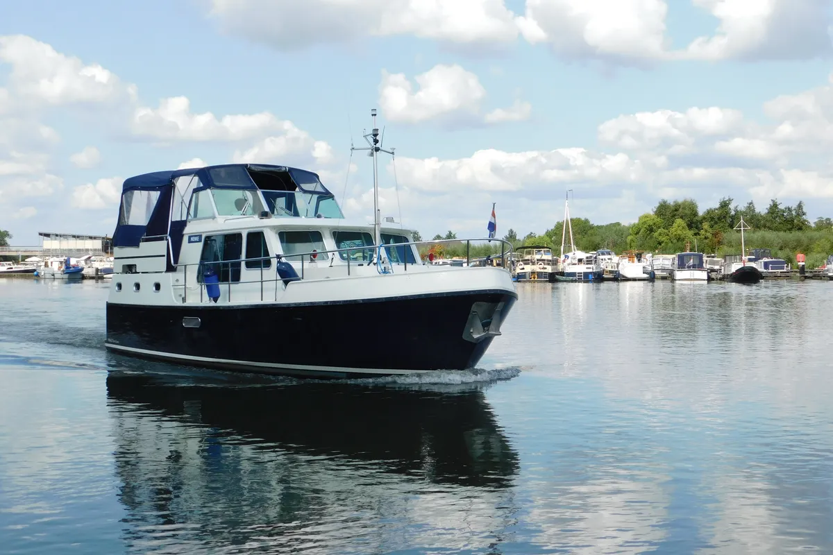 Exterior view of Nienke, a Veha Euroclassic 37 motorboat at IJsselstein, Netherlands