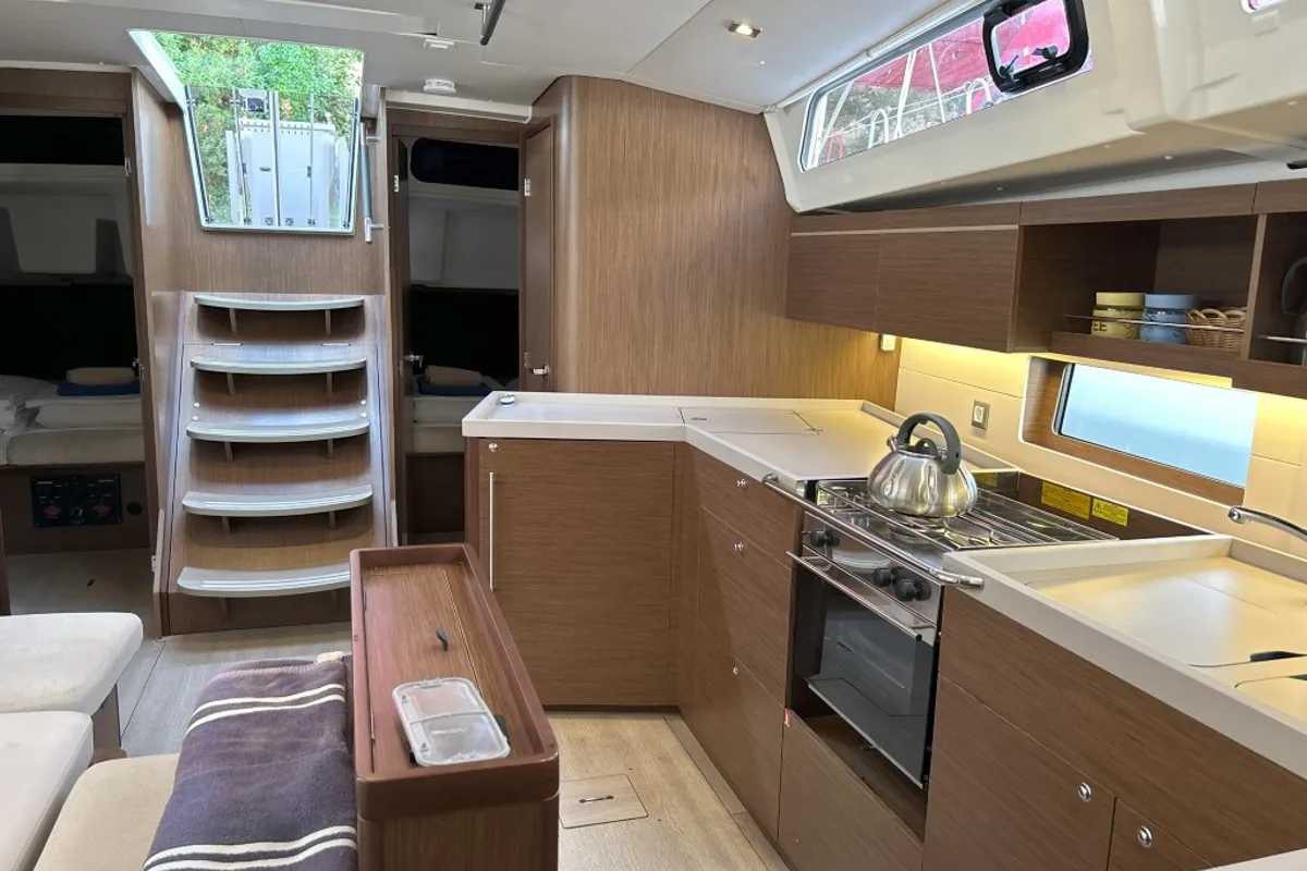 Galley of Bumblebee, a Beneteau Oceanis 46.1 sailboat at Split, Croatia