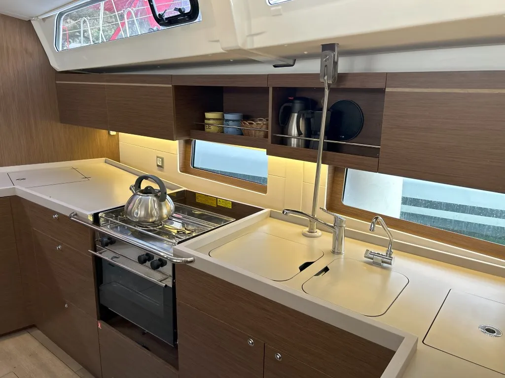 Galley of Bumblebee, a Beneteau Oceanis 46.1 sailboat at Split, Croatia