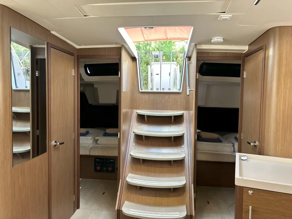 Salon of Bumblebee, a Beneteau Oceanis 46.1 sailboat at Split, Croatia