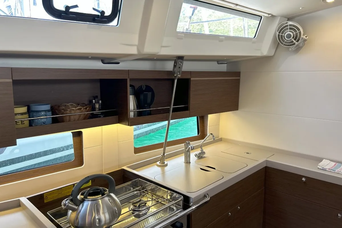 Galley of Bumblebee, a Beneteau Oceanis 46.1 sailboat at Split, Croatia