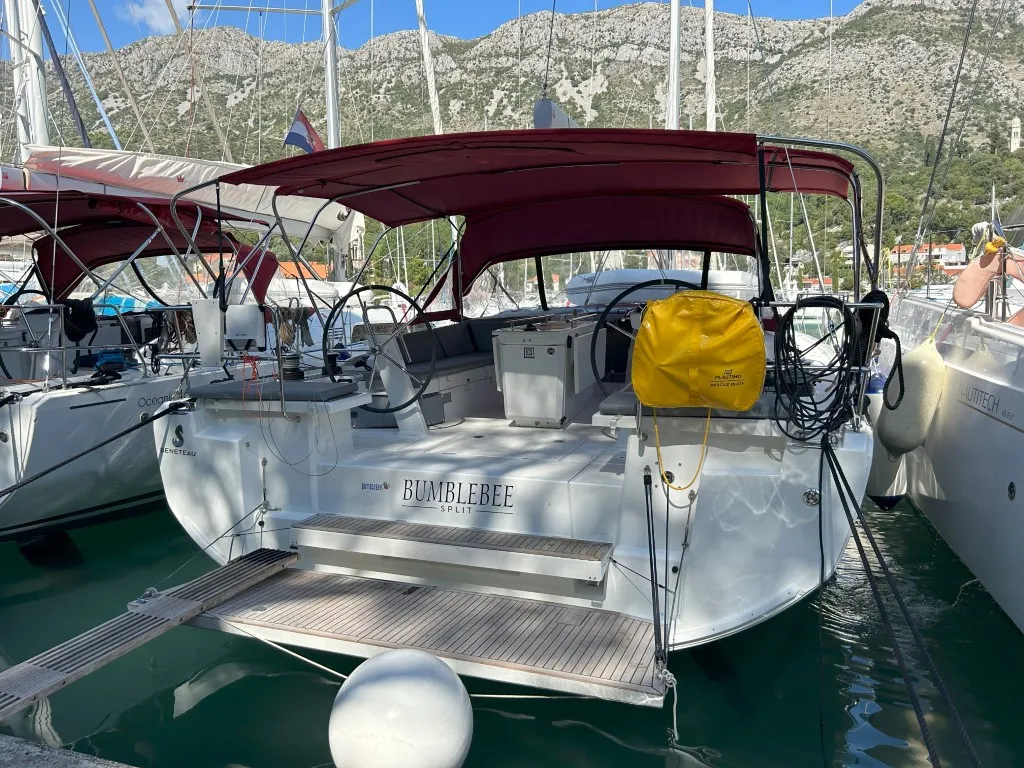 Exterior view of Bumblebee, a Beneteau Oceanis 46.1 sailboat at Split, Croatia