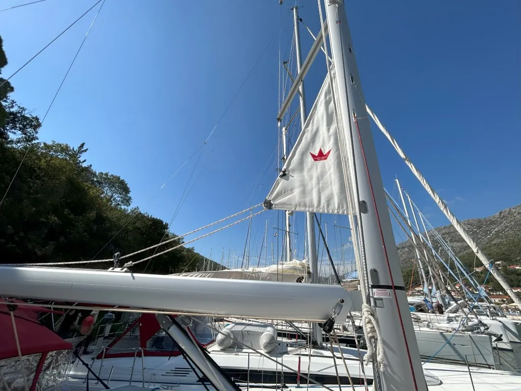 Deck of Bumblebee, a Beneteau Oceanis 46.1 sailboat at Split, Croatia