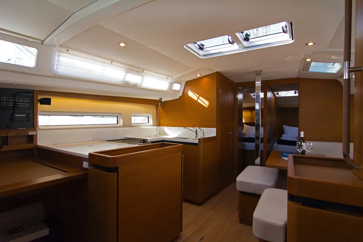 Galley of Tanpopo, a Jeanneau Sun Odyssey 440 sailboat at Split, Croatia