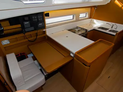 Galley of Tanpopo, a Jeanneau Sun Odyssey 440 sailboat at Split, Croatia