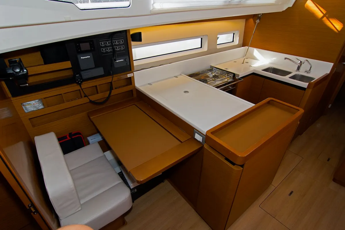 Galley of Tanpopo, a Jeanneau Sun Odyssey 440 sailboat at Split, Croatia