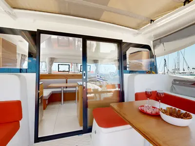 Alia, a Excess 11 catamaran at Rhodes, Greece