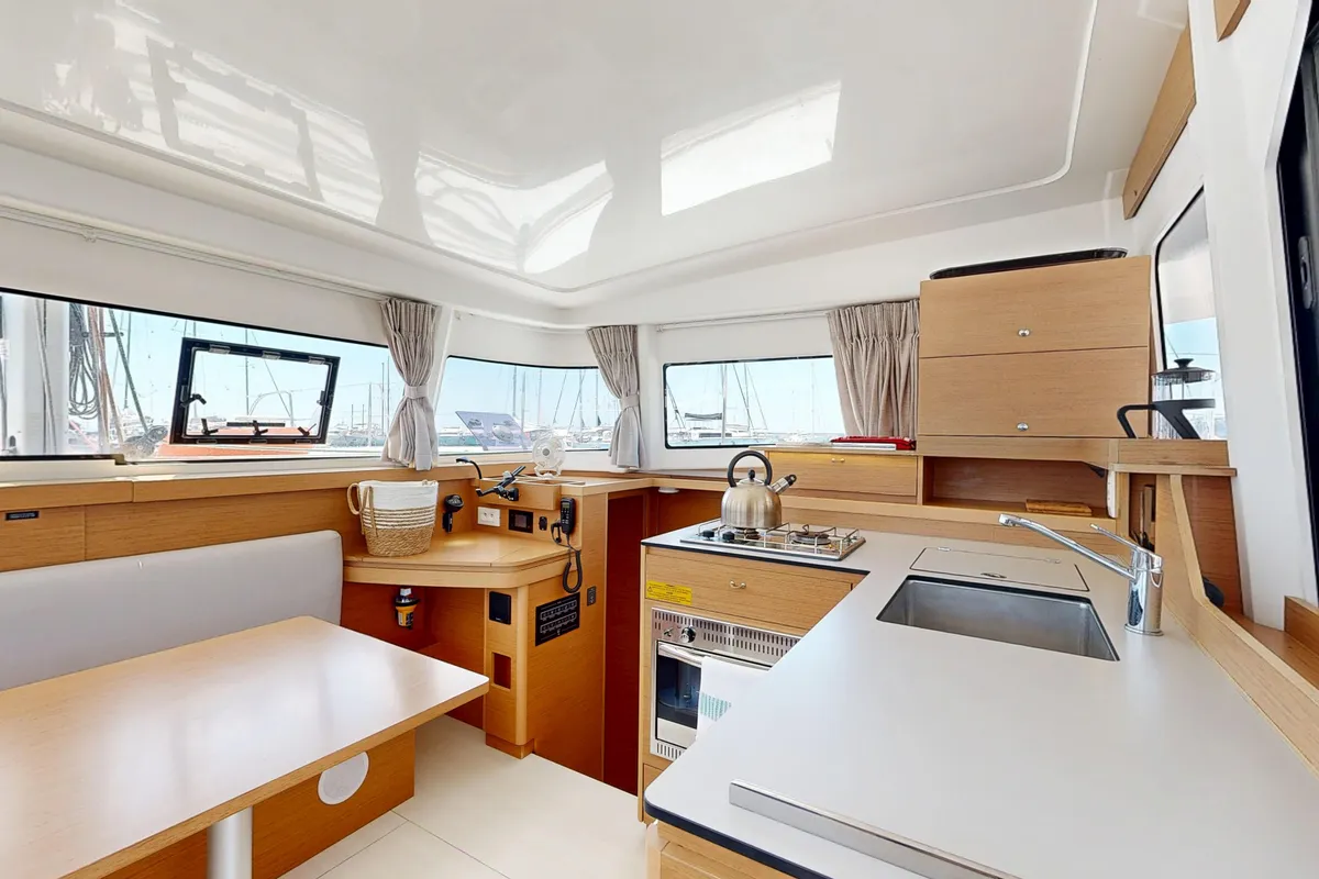 Alia, a Excess 11 catamaran at Rhodes, Greece