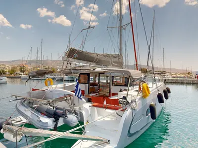 Alia, a Excess 11 catamaran at Rhodes, Greece