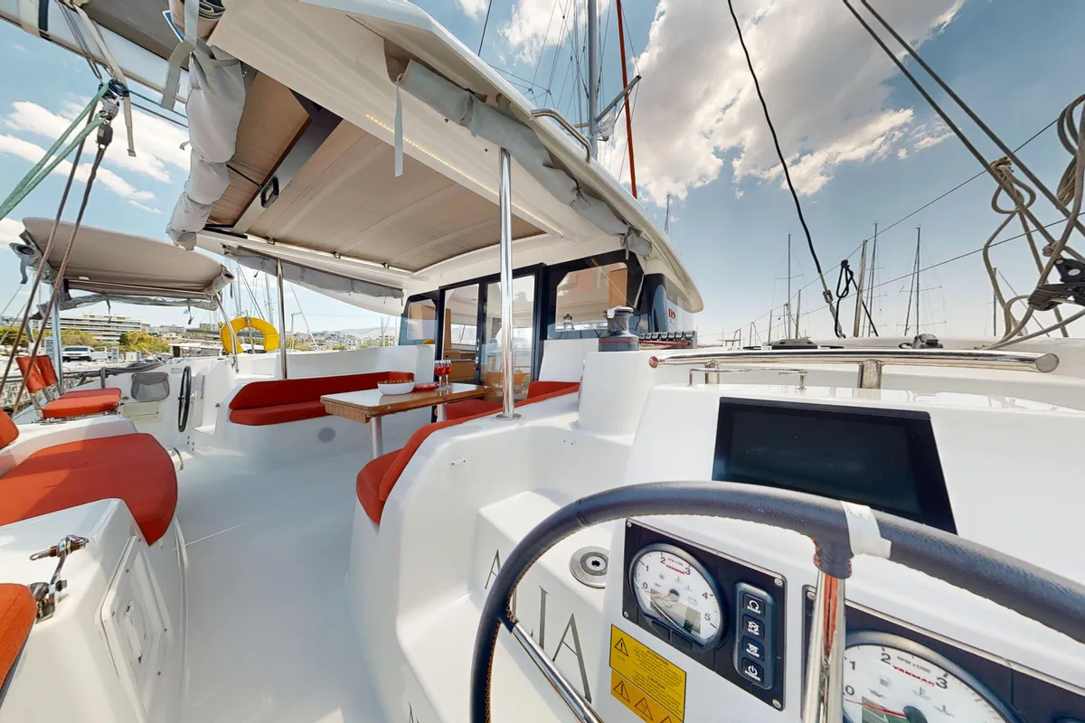 Alia, a Excess 11 catamaran at Rhodes, Greece