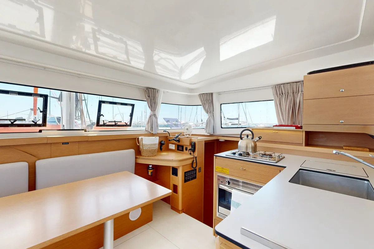 Alia, a Excess 11 catamaran at Rhodes, Greece