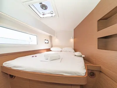 Cabin on Aurora, a Lagoon 42 catamaran at Preveza, Greece