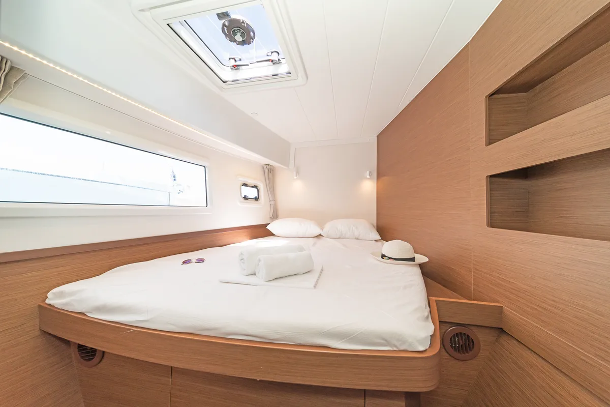 Cabin on Aurora, a Lagoon 42 catamaran at Preveza, Greece
